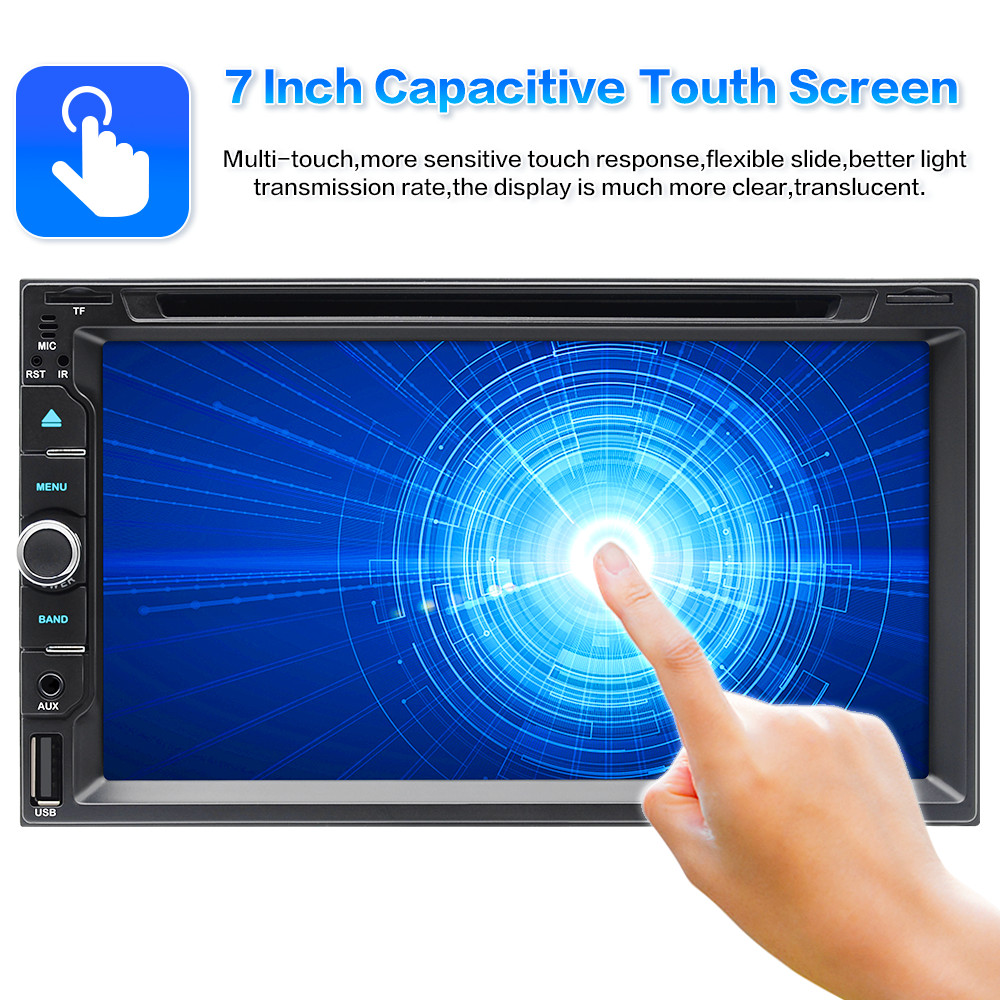 7″ Double 2Din Car Stereo with Apple Carplay Android Auto Play DVD Radio+Camera