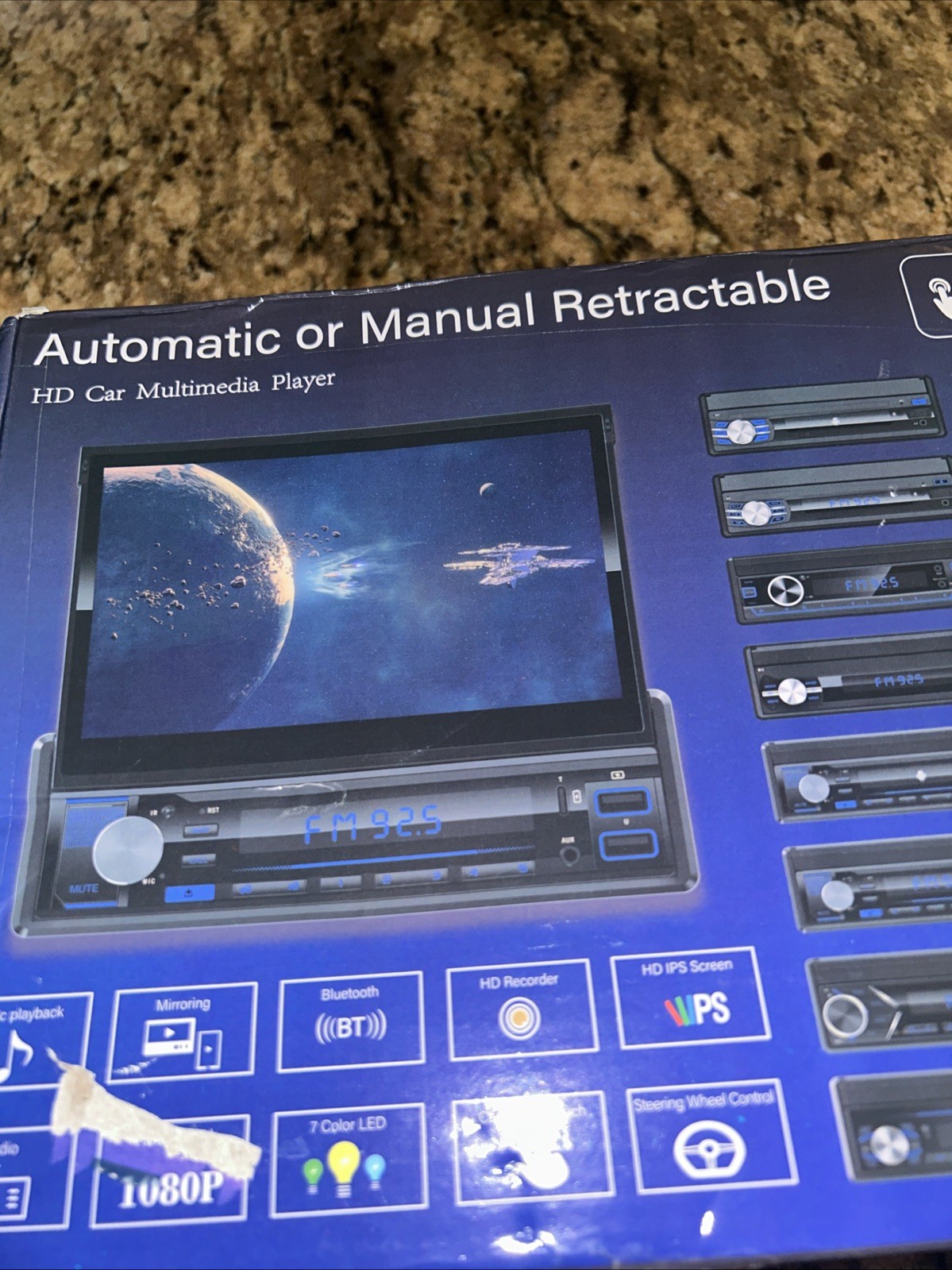 HD Car Multimedia System Retractable 7” Car Touch Screen