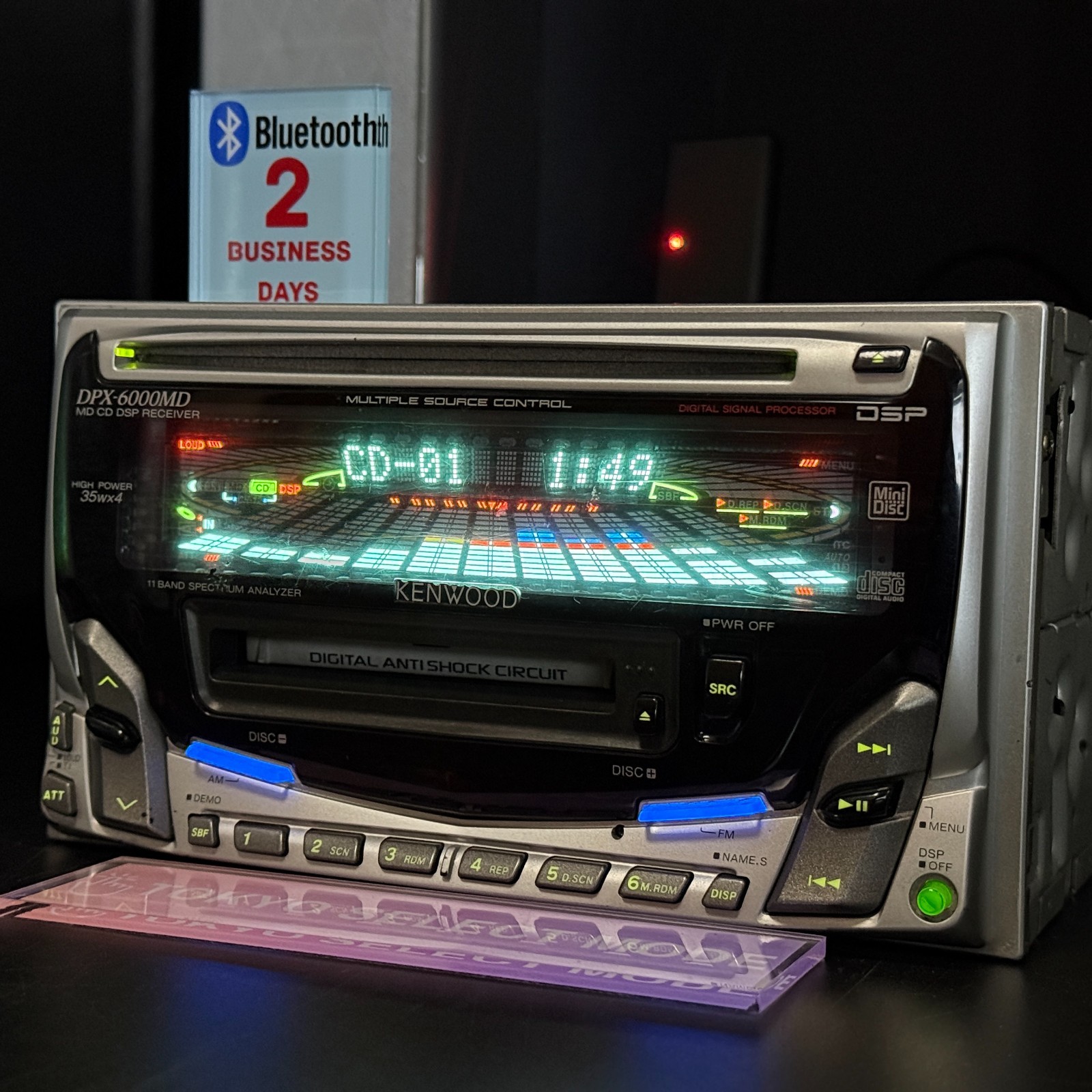 Kenwood DPX-6000MD 2DIN CD MD Car Audio Added Bluetooth JDM DSP Tested In Stock