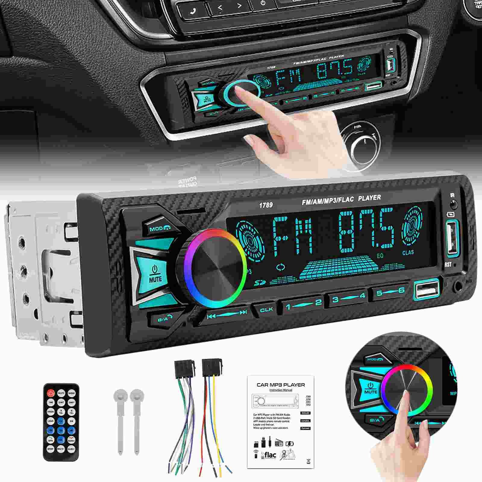 Bluetooth Car FM Radio MP3 Player In-Dash SD USB AUX AM/FM Stereo Audio Receiver