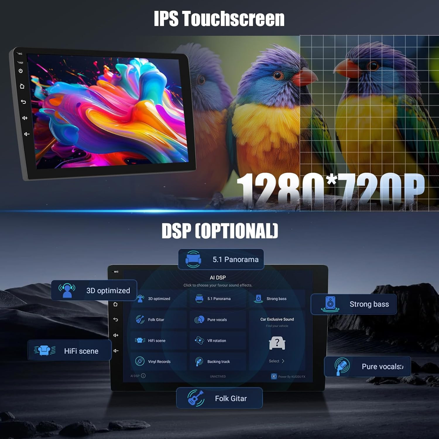 【8-Core 6G+128G】 10.1 Inch HD Car Radio Carplay Screen for Car with 5Gwifi,Doubl