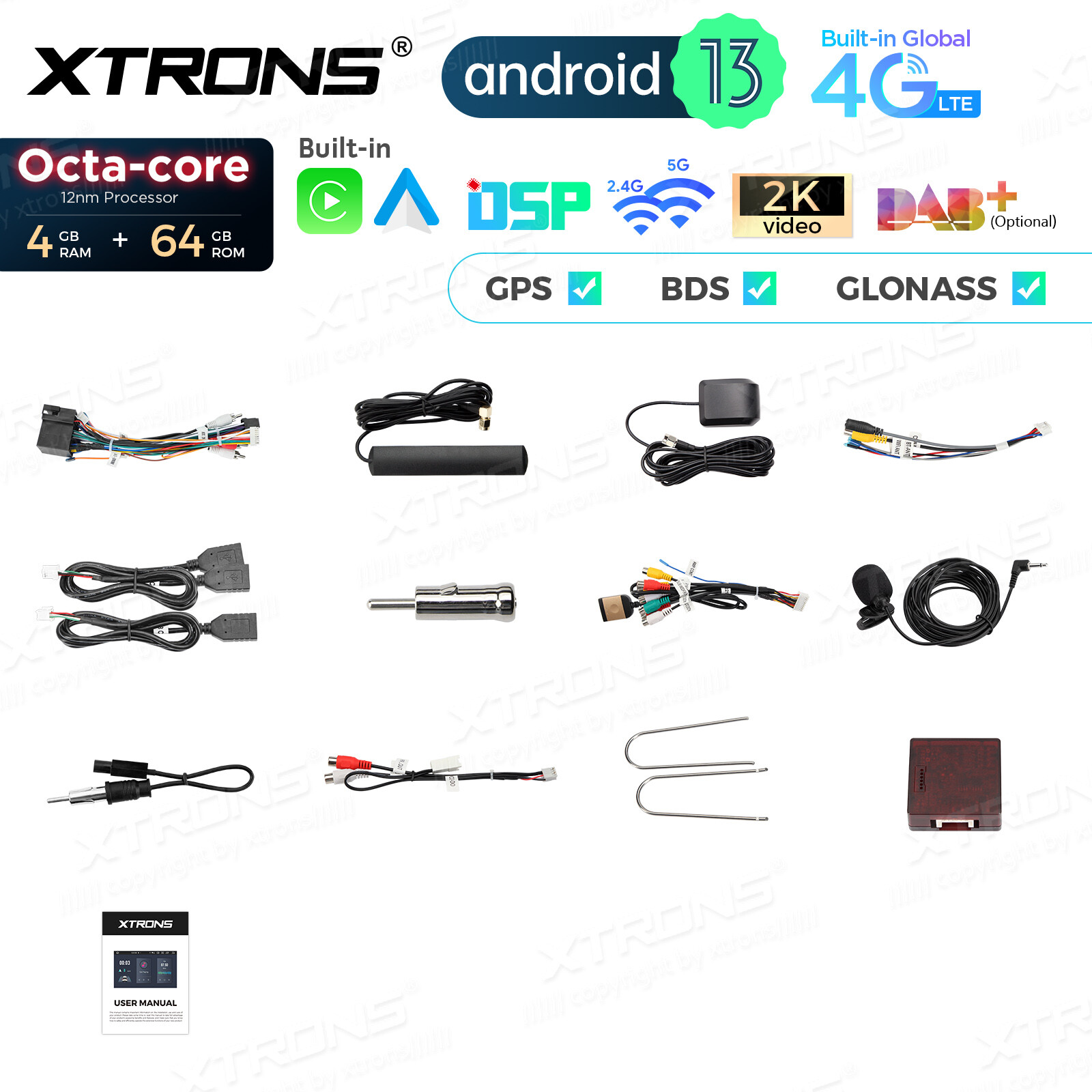 6.1″ Android 13 8-Core Car Stereo GPS CarPlay 4+64GB For Fiat Grande Punto Linea