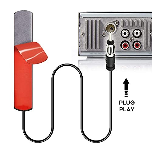 Car Stereo FM Radio Antenna, Hidden Windshield Antenna, DIN Plug black