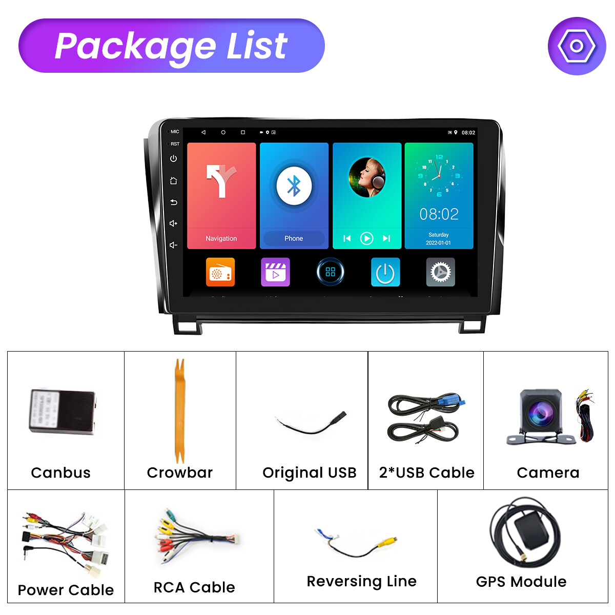 Apple Carplay For Toyota Tundra 2007-2013 Sequoia 2008-2018 Car Stereo GPS Radio