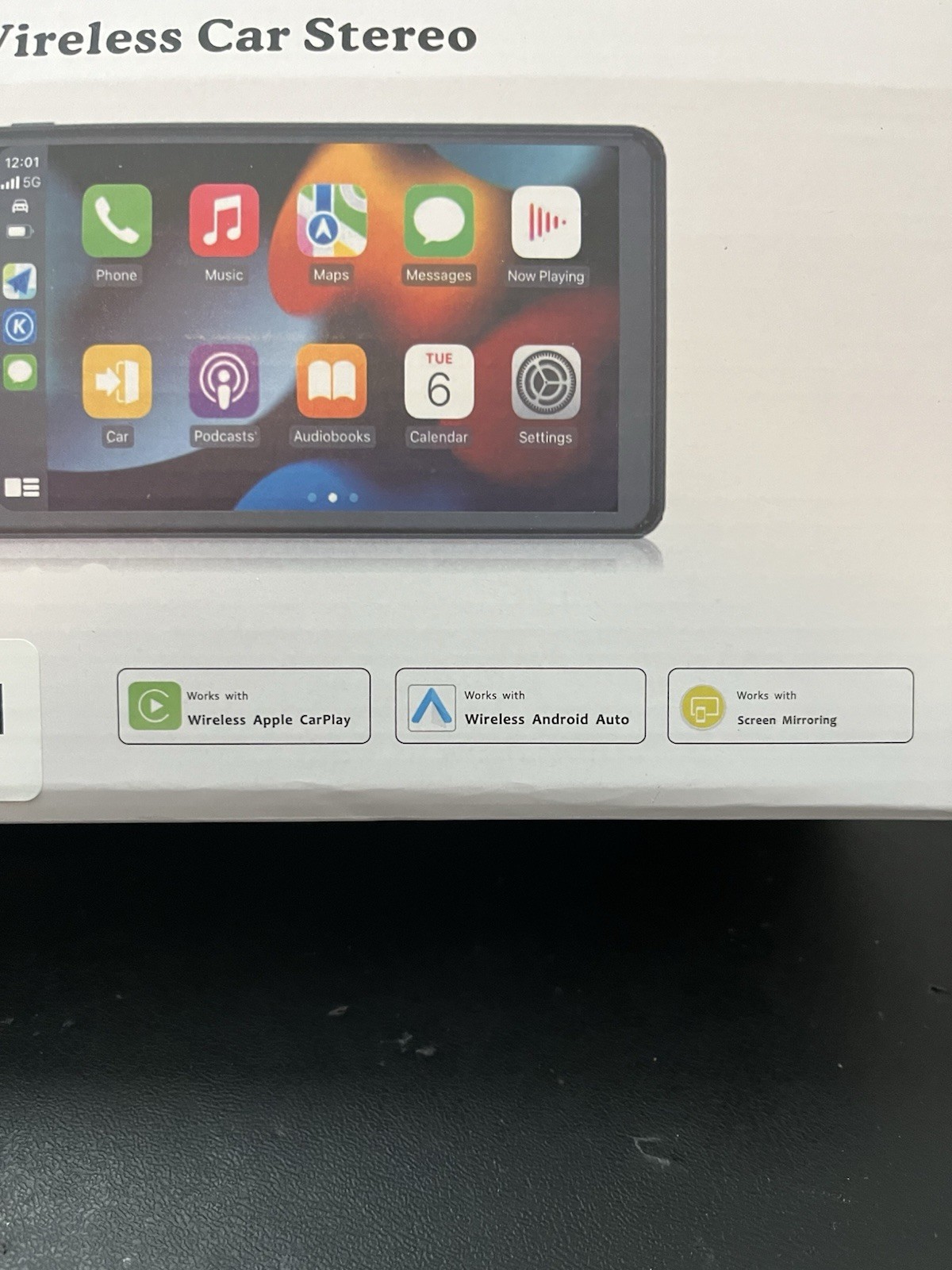 Portable Wireless Car Stereo, 7″ HD Touchscreen CarPlay Android Camera Mirroring