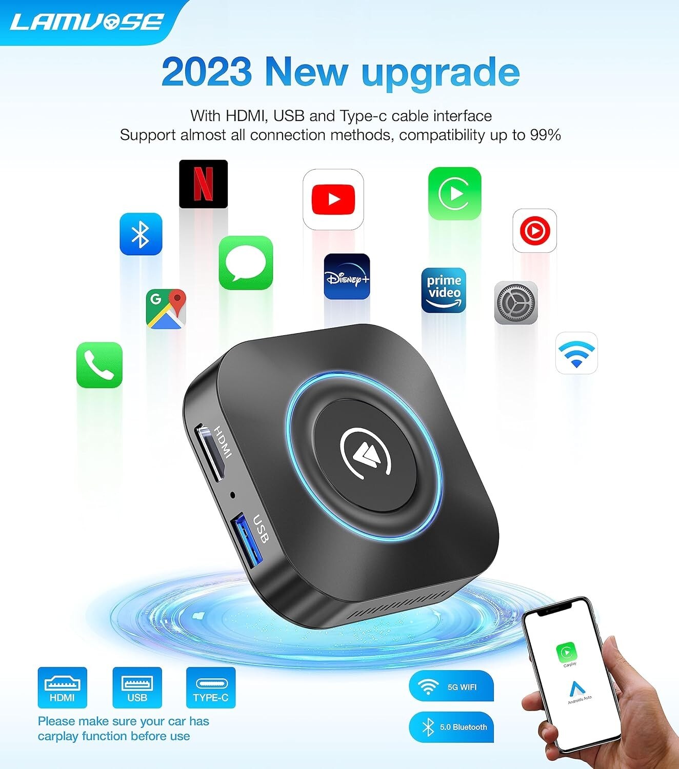 Magic Box 2.0 the Magic Box Carplay Streaming Supports Netfiix/Youtube NEW US