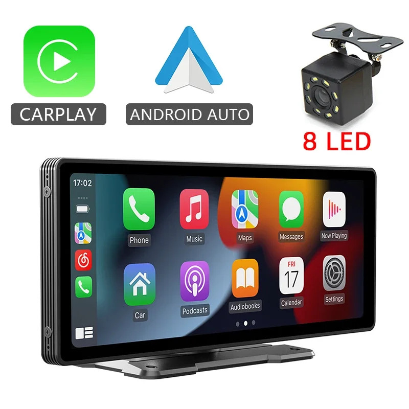 10.26″ Car Mirror Radio — Wireless CarPlay/Android Auto, BT, AUX, USB