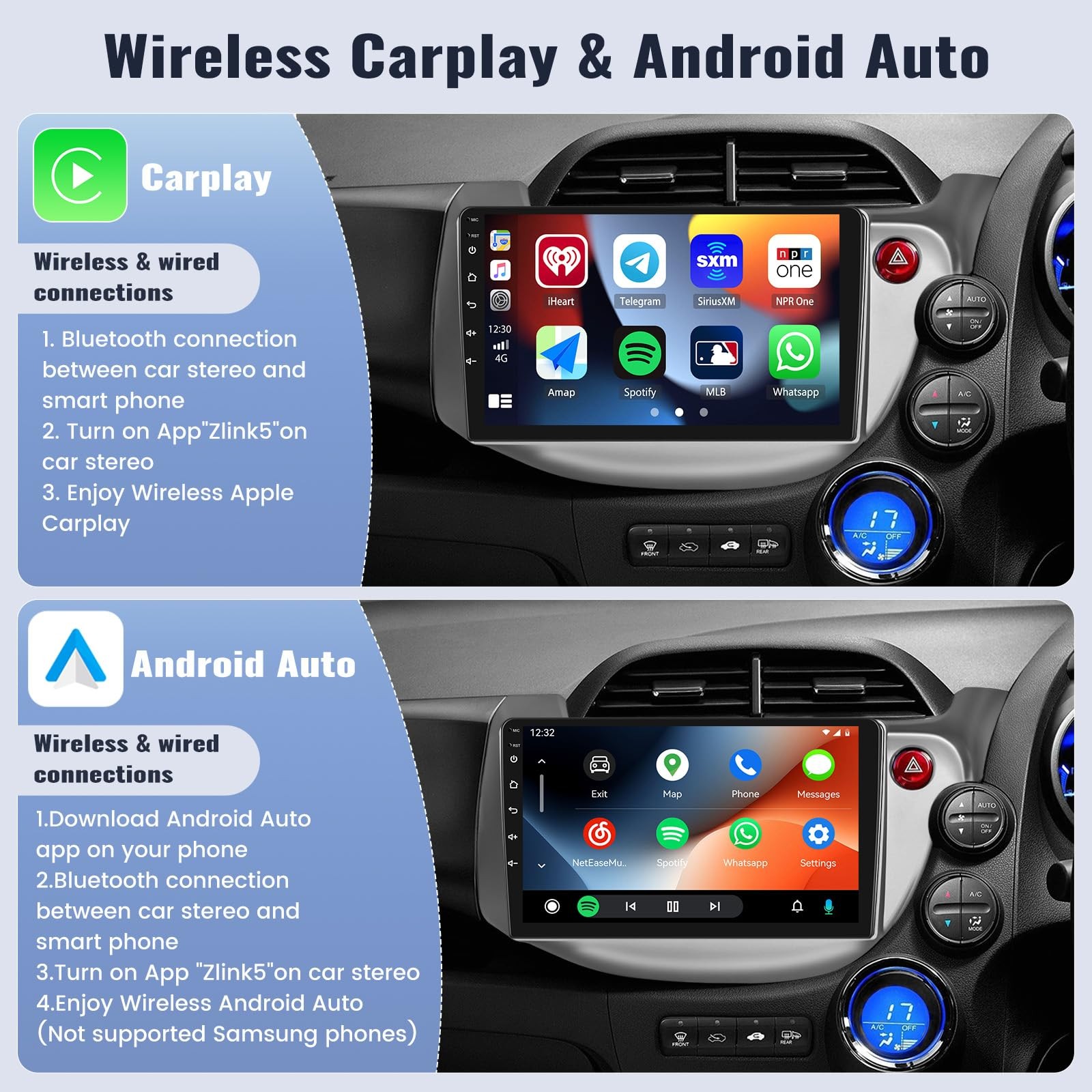 2G+64G Android Car Stereo Radio for Honda Fit Jazz 2008-2013 Right Drive CarP…