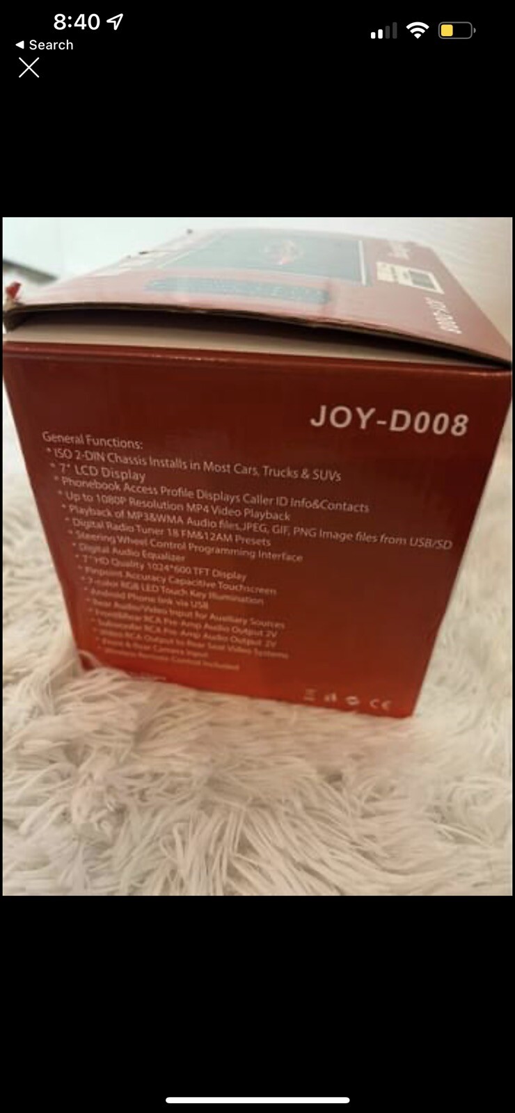 SJoyBring Joy-D009 Black Full Touch HD Double Din Car Stereo Multimedia Player
