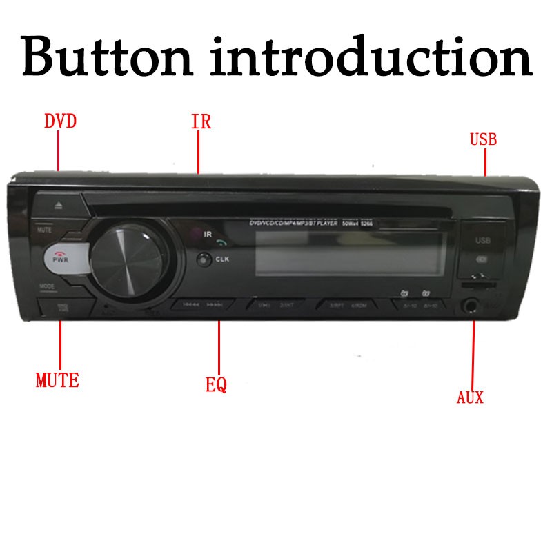 SINGLE 1 DIN DVD CD CAR BLUETOOTH STEREO RADIO FM/AUX/TF/USB MP3 PLAYER IN-DASH