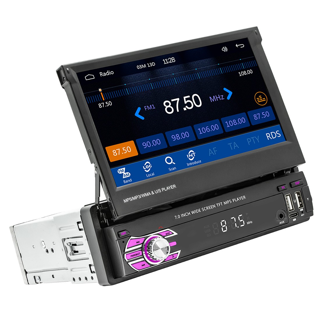 1x 7 inches Manual Carplay Touch Screen MP5 Player Radio Stereo Bluetooth FM Gw