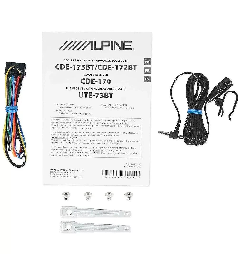 Authentic ALPINE UTE73BT + Remote Single DIN Bluetooth Car Stereo Dig (NO CD)