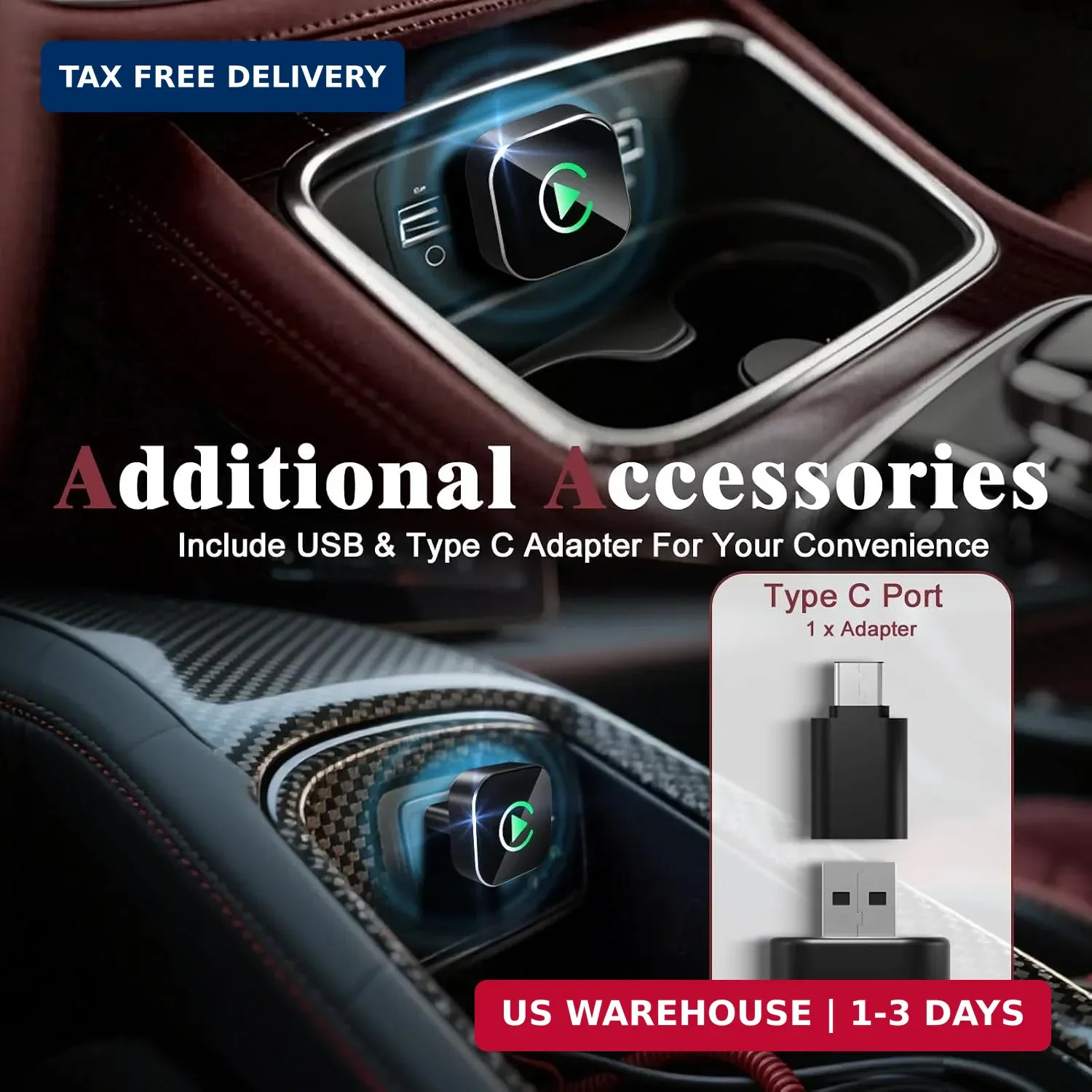 Wireless CarPlay Adapter, 2026 Upgraded Wired to Wireless for Apple CarPlay & An