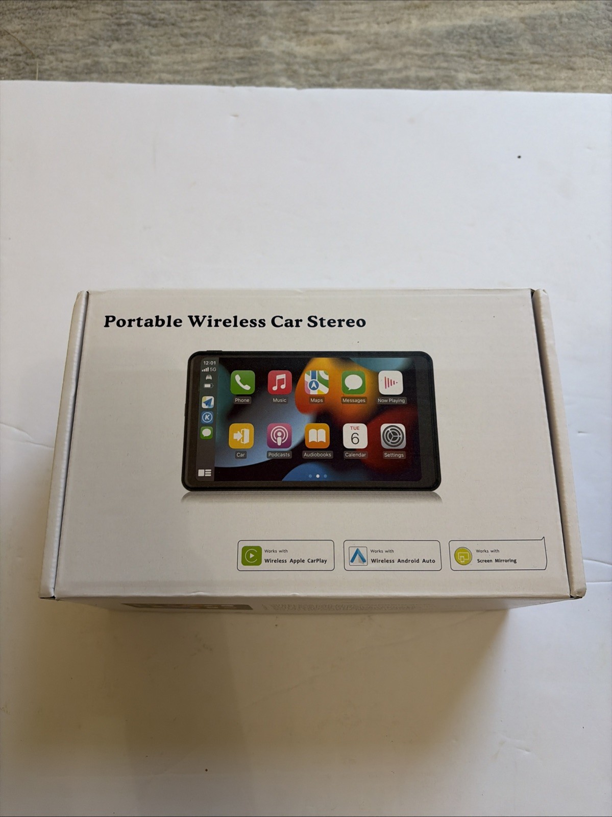 Portable Wireless Car Stereo 7″ Touchscreen Black CarPlay Android