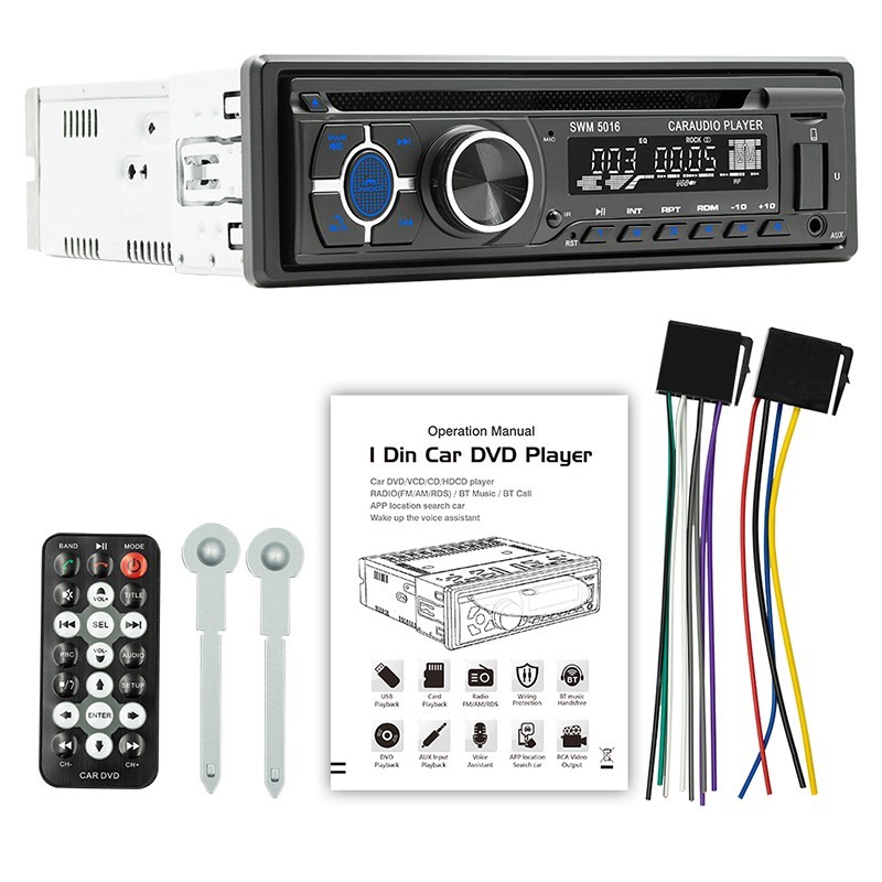 1 Din Car Stereo Radio DVD CD Player FM/AM Bluetooth MP3 Player In-Dash