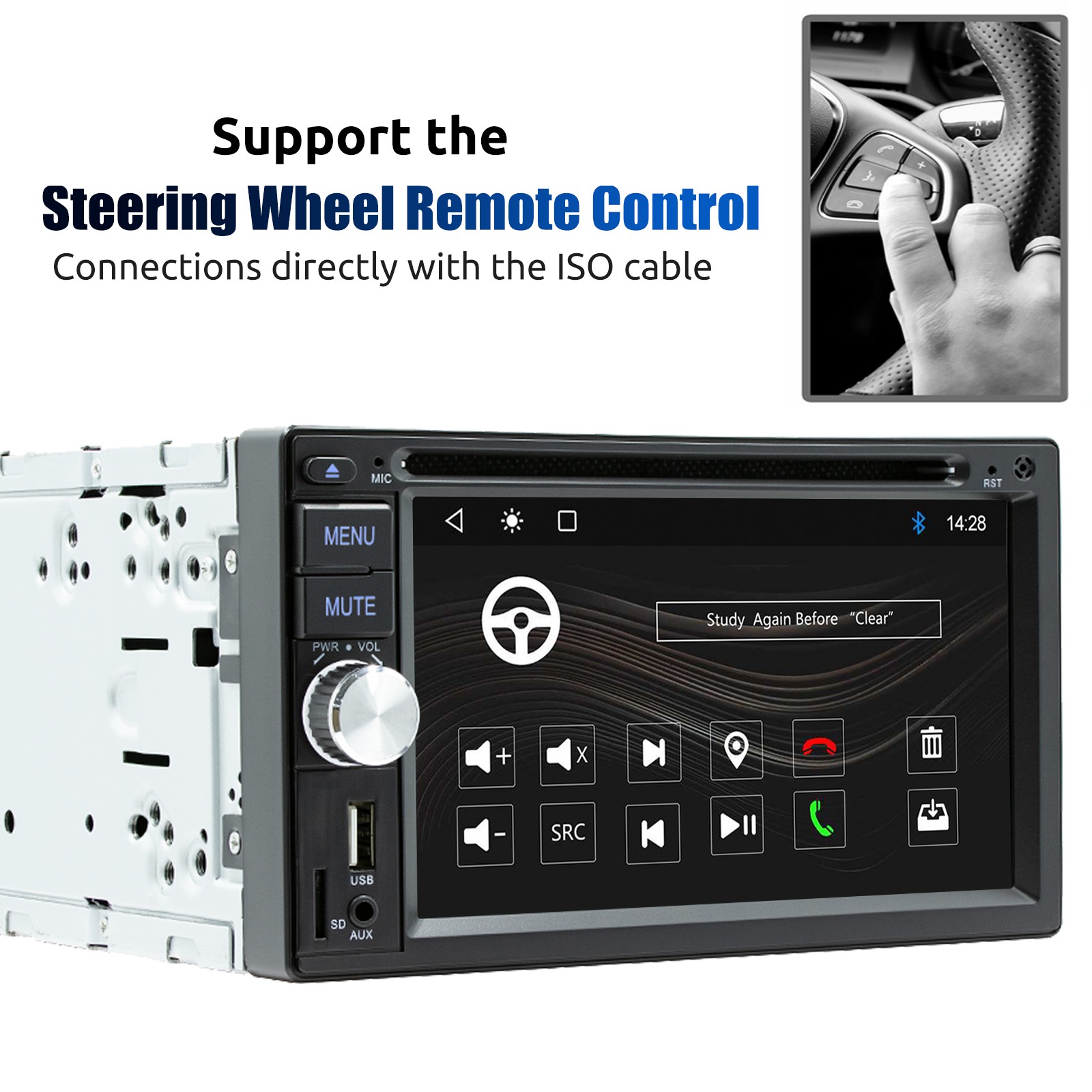 Double 2 DIN 6.2″ Car Stereo DVD/CD Player Radio with Apple CarPlay Auto +Camera