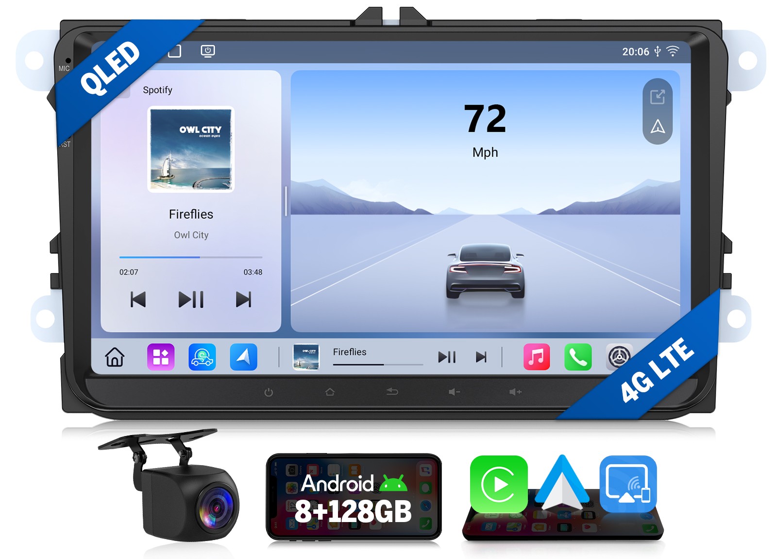 VWX6S PRO 9 inch QLED 8+128 Android for VW Golf MK6 Car Stereo CarPlay DSP Audio