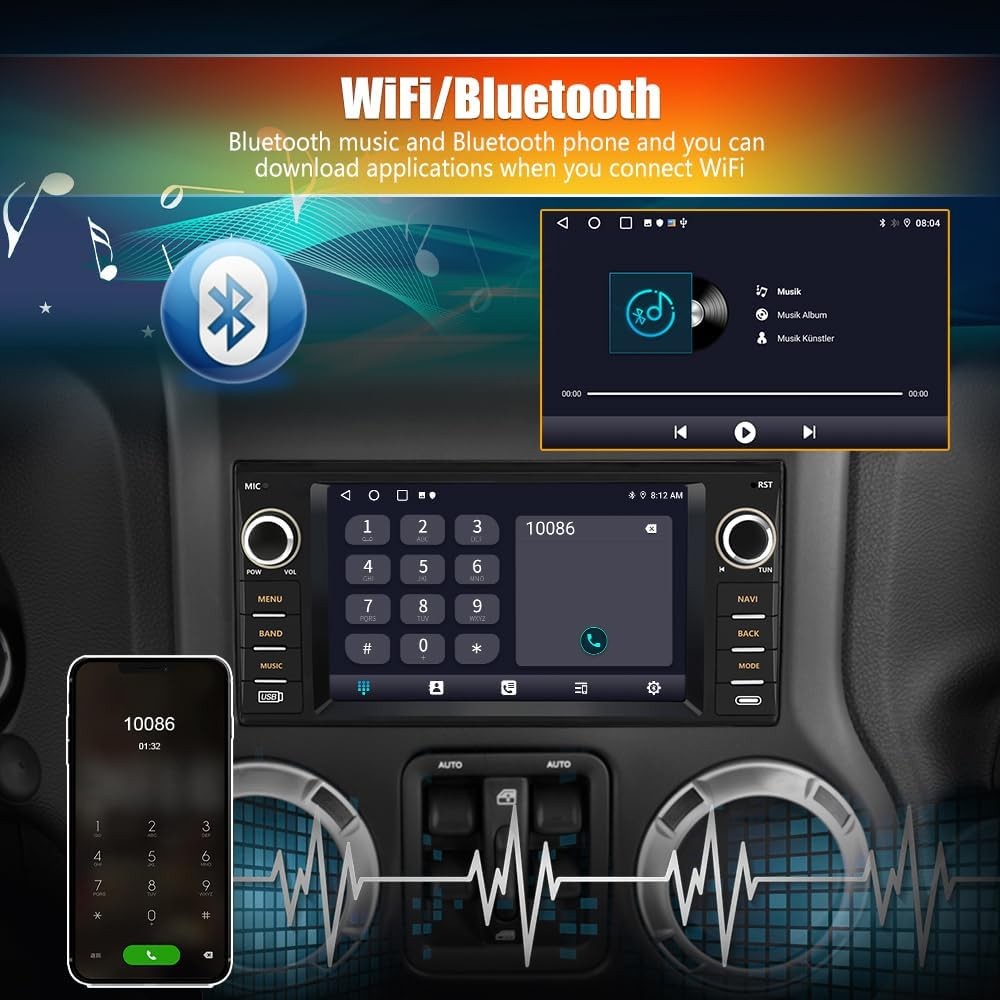 Junsun 2GB+32GB Jeep Wrangler 2007-2018 Car Radio
