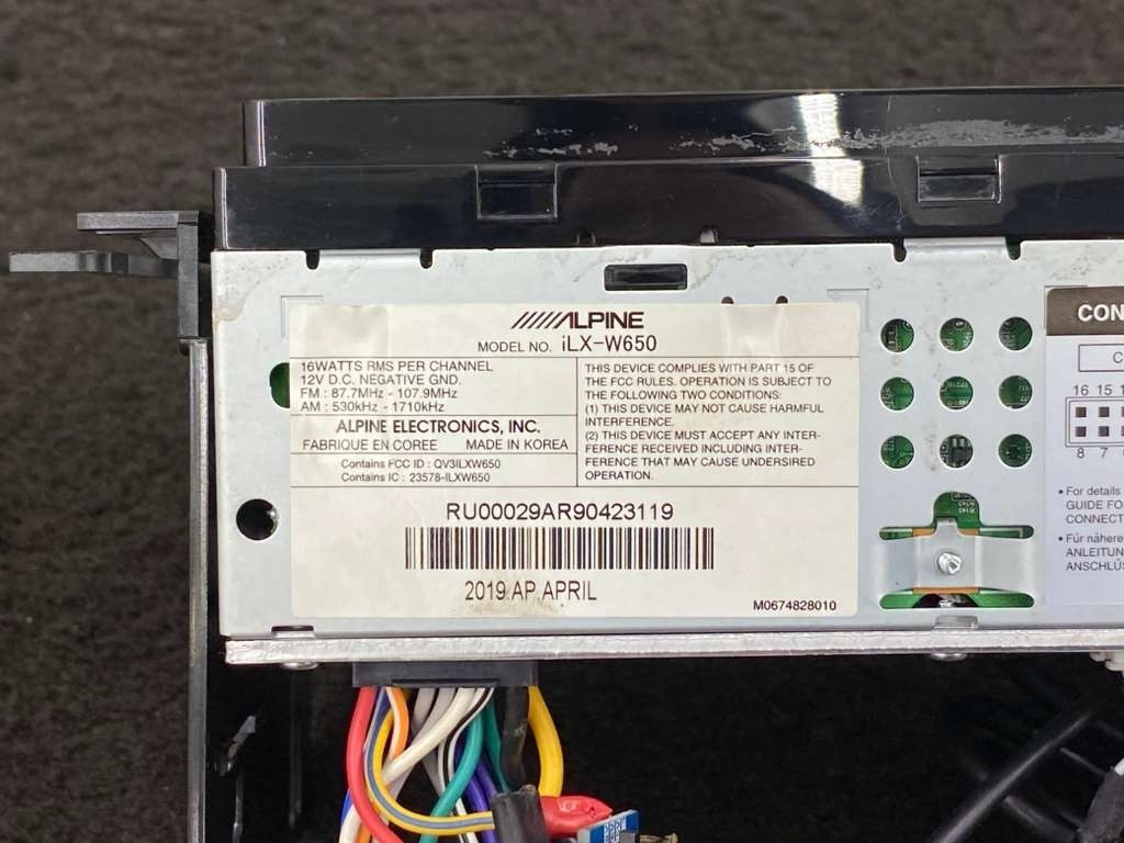 2016 Subaru WRX STI Alpine ILX-W650 Digital Multimedia Receiver Aftermarket