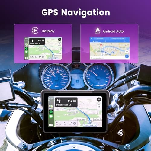 Motorcycle Carplay Screen 7 Inch with Wireless CarPlay/Android Auto,