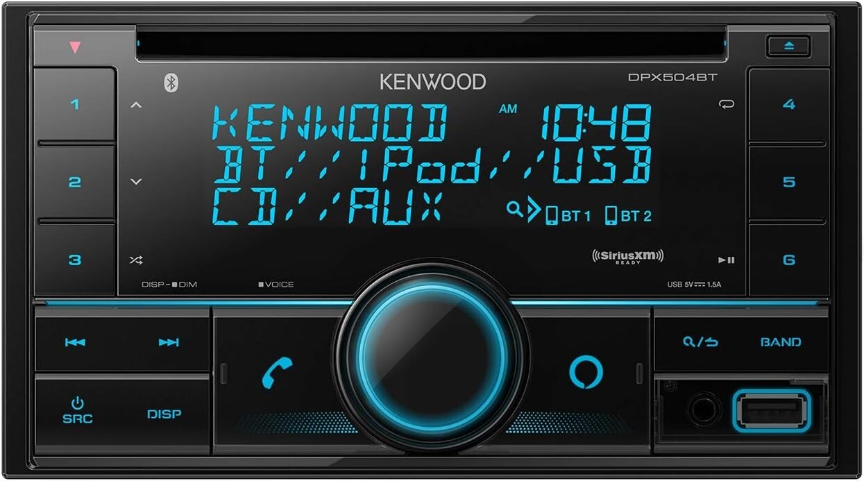 Kenwood DPX504BT Double DIN CD Receiver w/ Bluetooth Amazon Alexa Voice Control