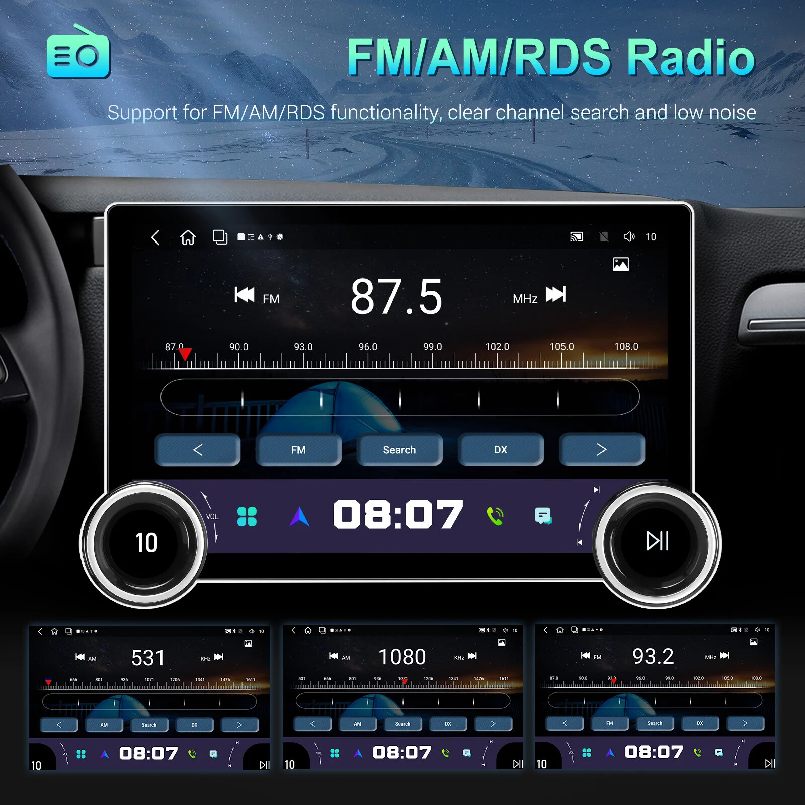 10.1 Inch Double-knob DSP RDS Car Play Radio Stereo DVD Multimedia Player