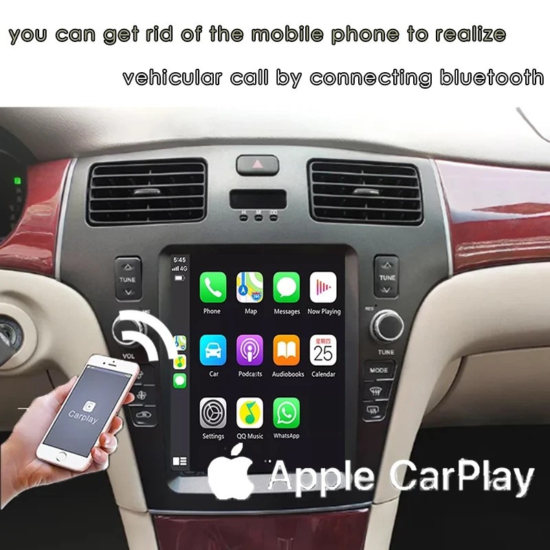 10.4” Car Radio Wireless Android CarPlay 6+128GB For 2005-2009 Lexus ES 300 330