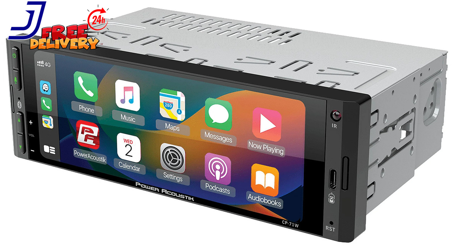 CP-71WA Single DIN 6.5″ Color Touchscreen Car Stereo w/Bluetooth Connected Apple