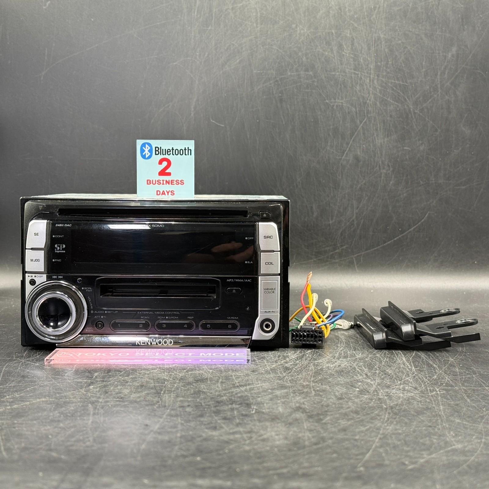 Kenwood DPX-50MD 2DIN CD MD Player Car Stereo Added Bluetooth JDM Tested Stock