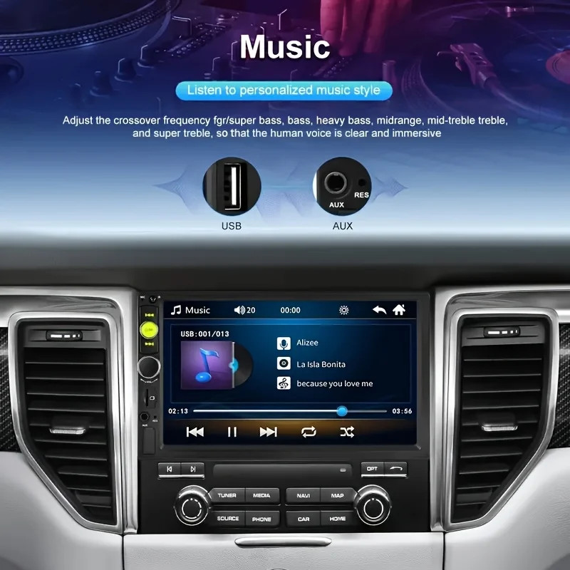 Car MP5 Media Player with USB/TF/AUX Input 2 Din Autoradio with Mirror Link
