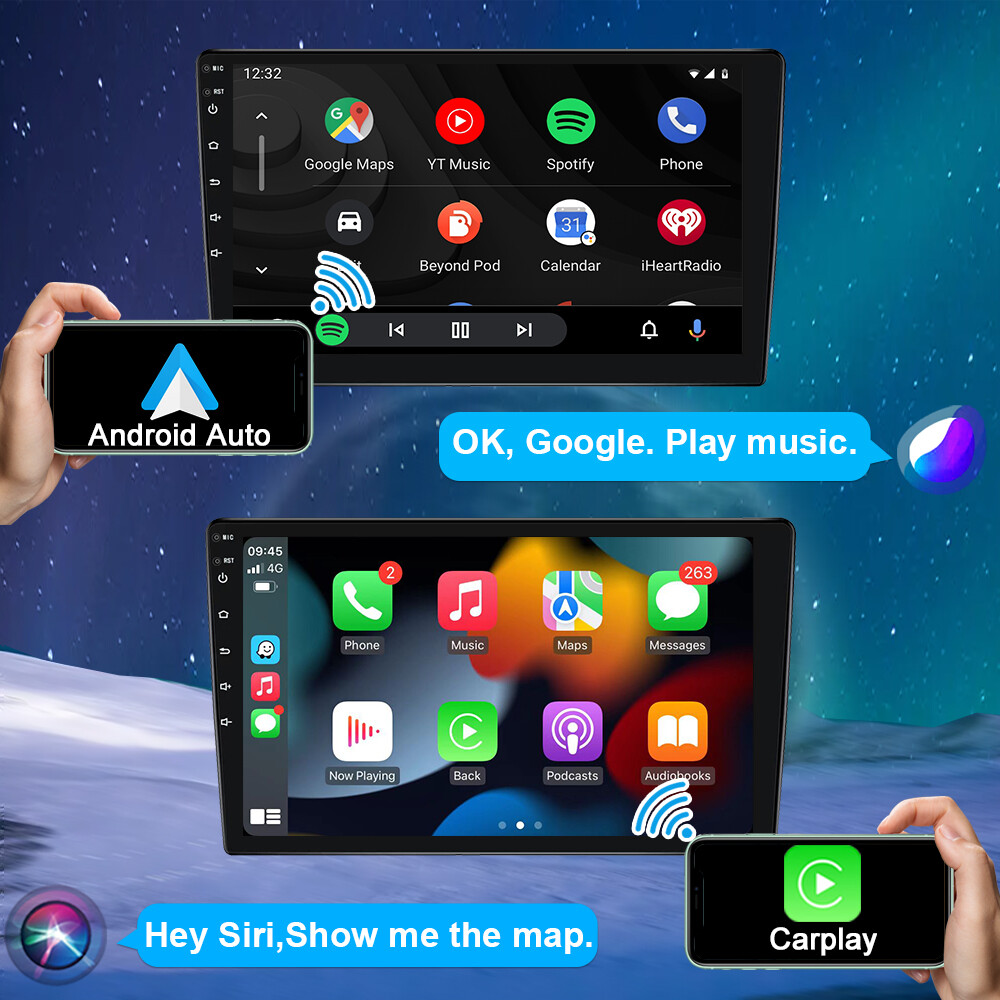 4+64GB 10.1″ 2DIN Android 13 Car Stereo Carplay GPS Navi WiFi Touch Screen Radio