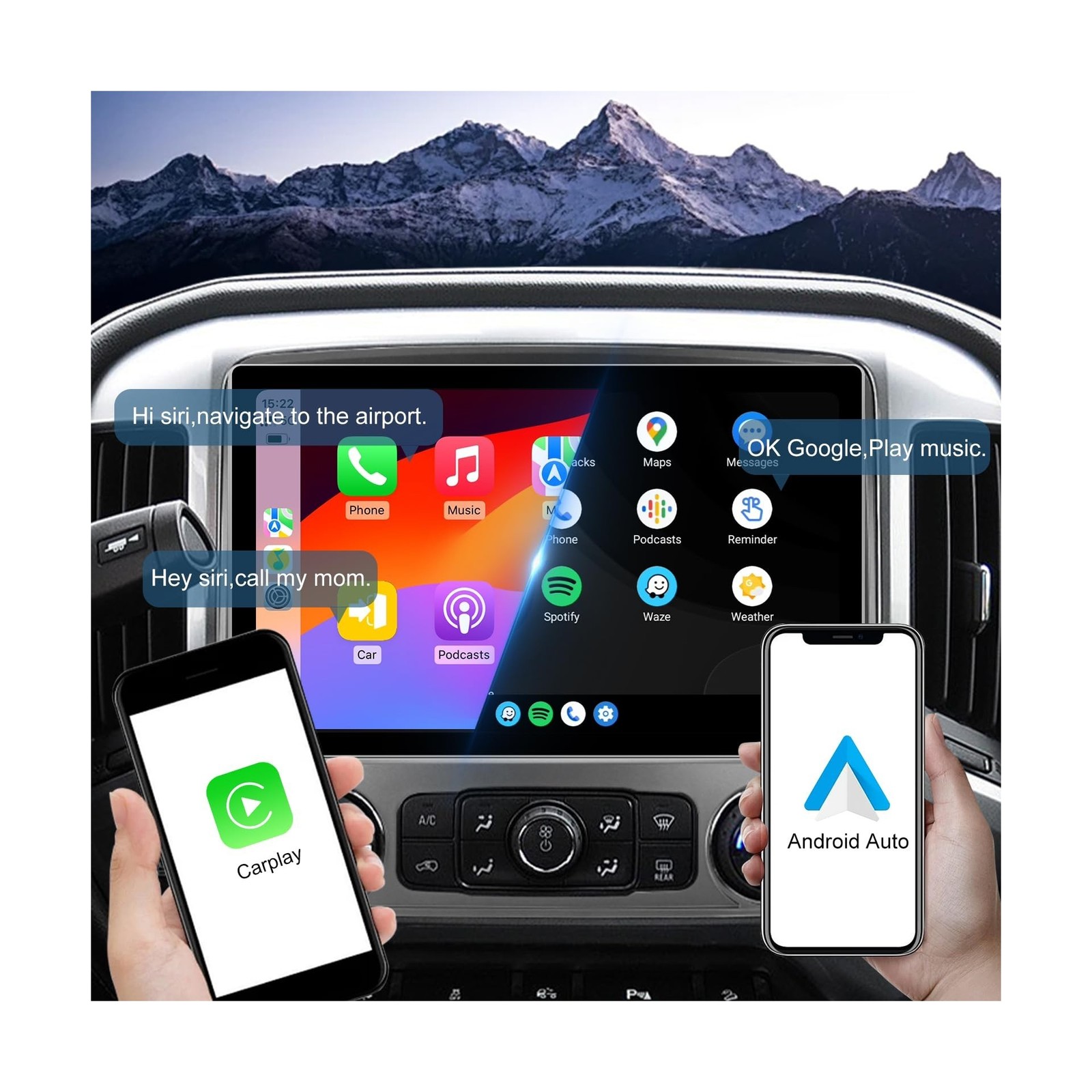 4+64G Android 13 Double Din Car Stereo for Chevrolet Silverado/GMC Sierra 201…
