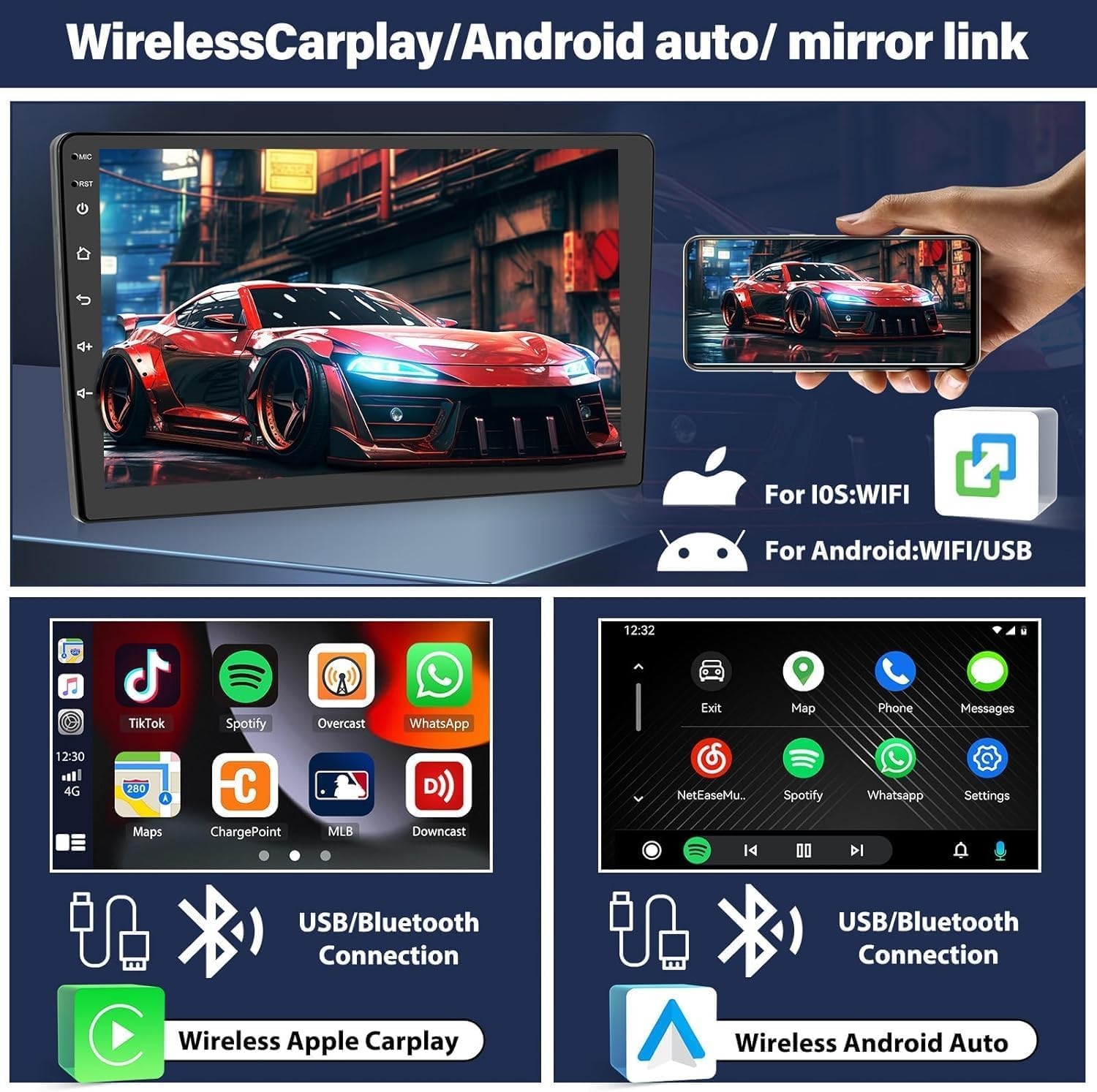 For Nissan Sentra 2013-2019 Car Screen stereo Navi GPS Carplay 4+64G FM 1280*800