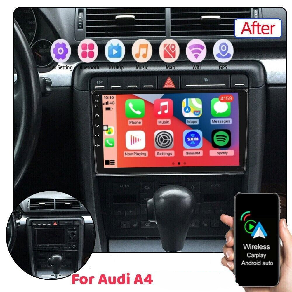 For Audi A4 2002-2008 1280*800 CarPlay Android Car Stereo Radio GPS Wifi Player