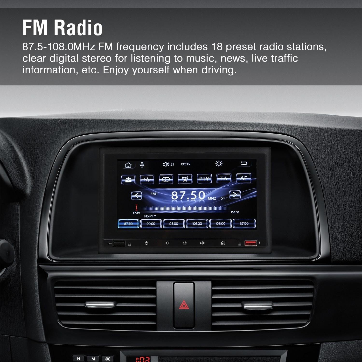 7″ Wireless Car MP5 Player 1080P Video Stereo Audio FM Radio Aux/USB Input