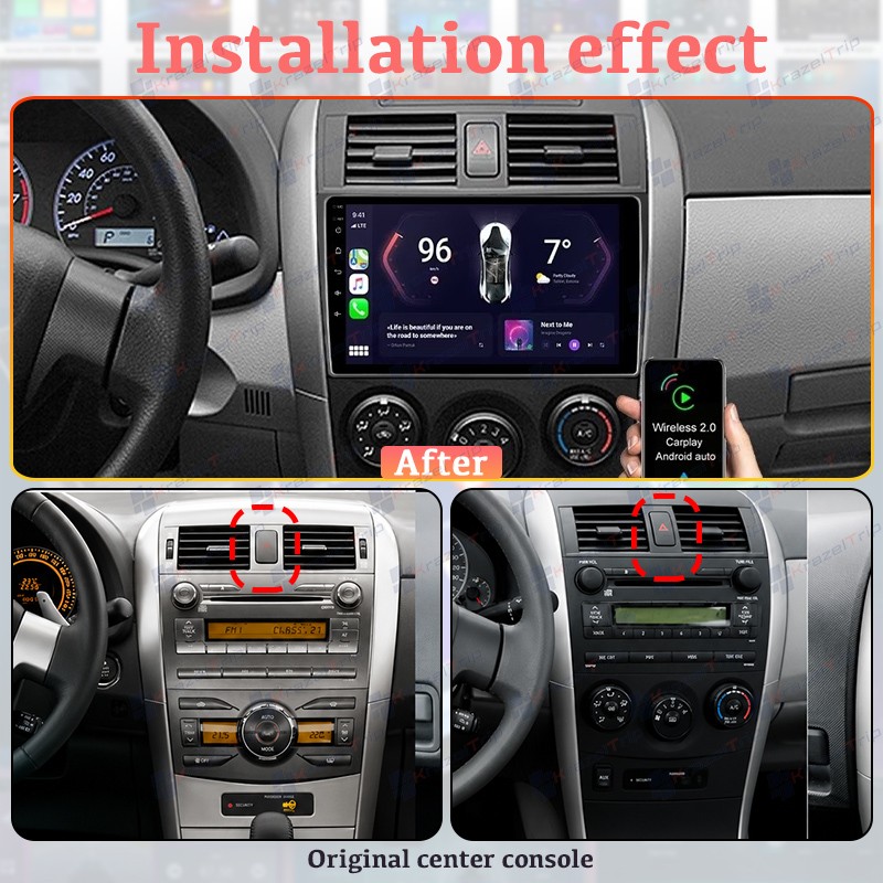 8 Core 64GB Android Car Radio For Toyota Corolla 2006-2012 Carplay Navi GPS WIFI
