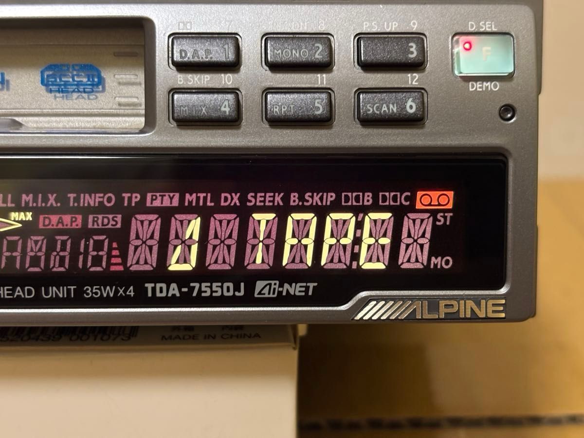 ALPINE TDA-7550J 1DIN Car Audio Cassette Deck Receiver Tested Working Rare