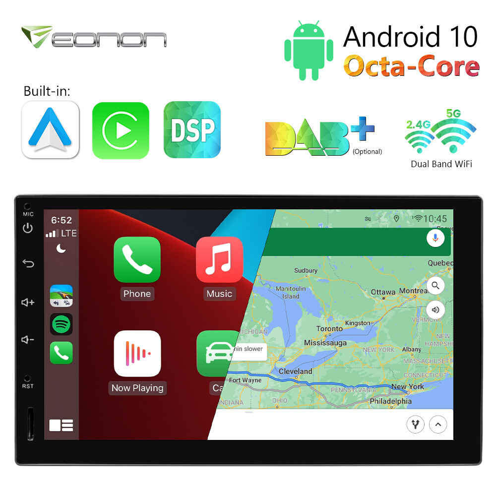Eonon Android 10 Car Stereo Double Din GPS WiFi 4G 7″ Head Unit Apple CarPlay BT