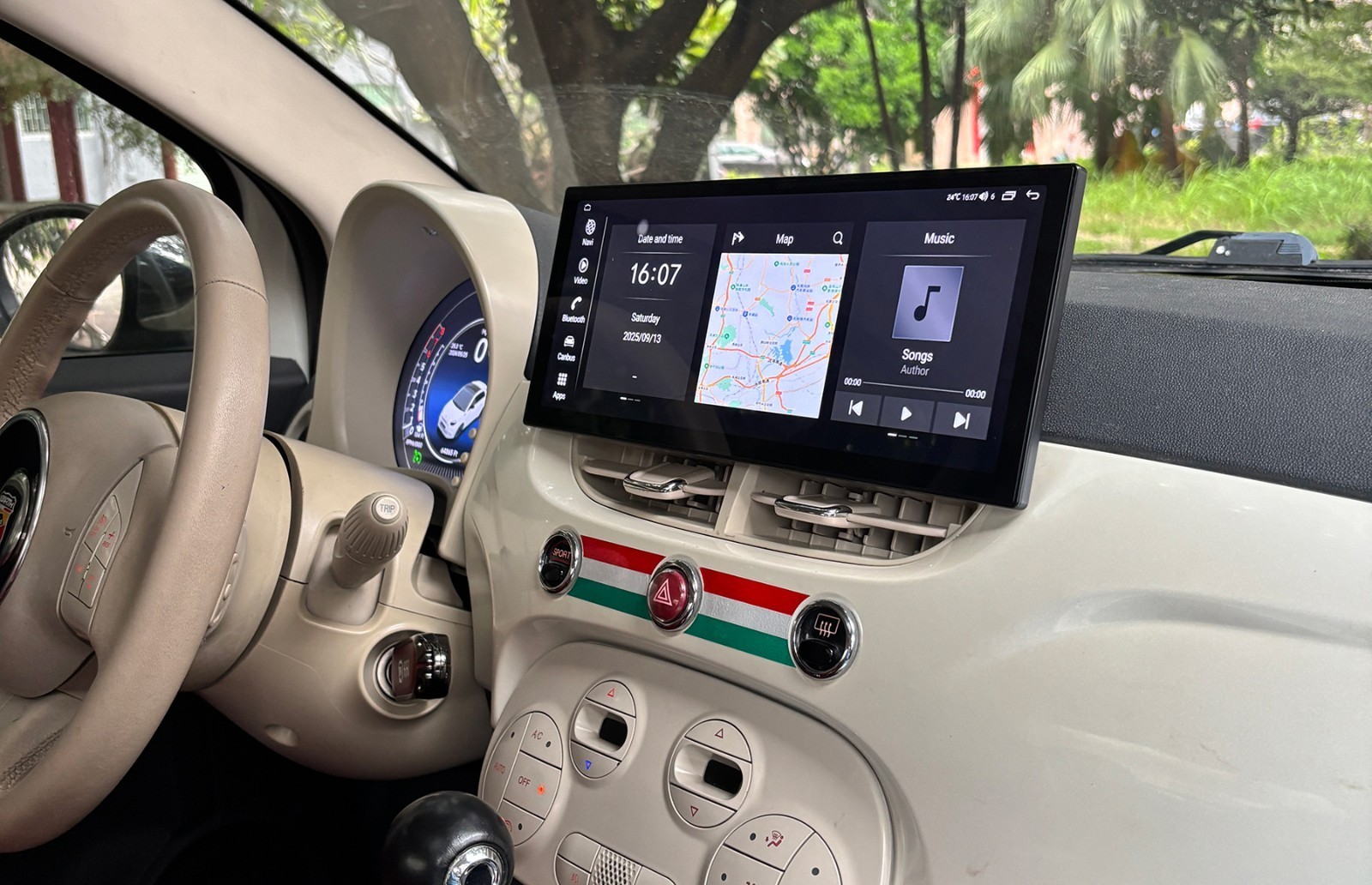 12.3 inch For Fiat 500 2007-2024 Android Car Radio Update Apple Carplay GPS Navi