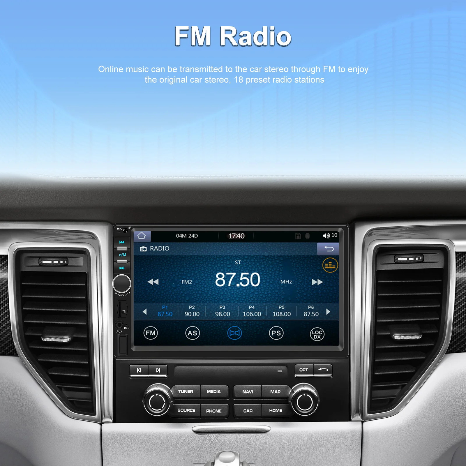 7″ Double 2 DIN Car MP5 Player Bluetooth Touch Screen Stereo Radio With Camera’