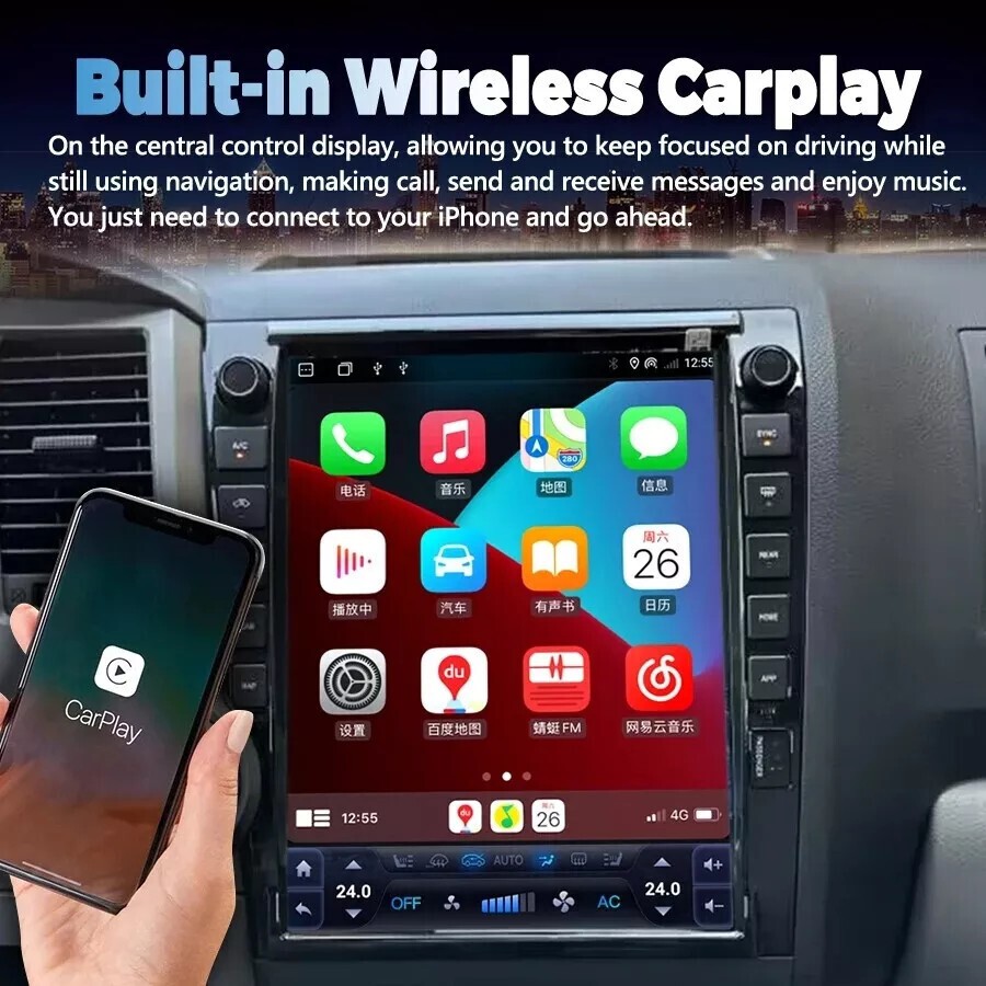 13″ 128GB Car Radio GPS Navi Android For Toyota Tundra 2007-2013 Sequoia 08-21