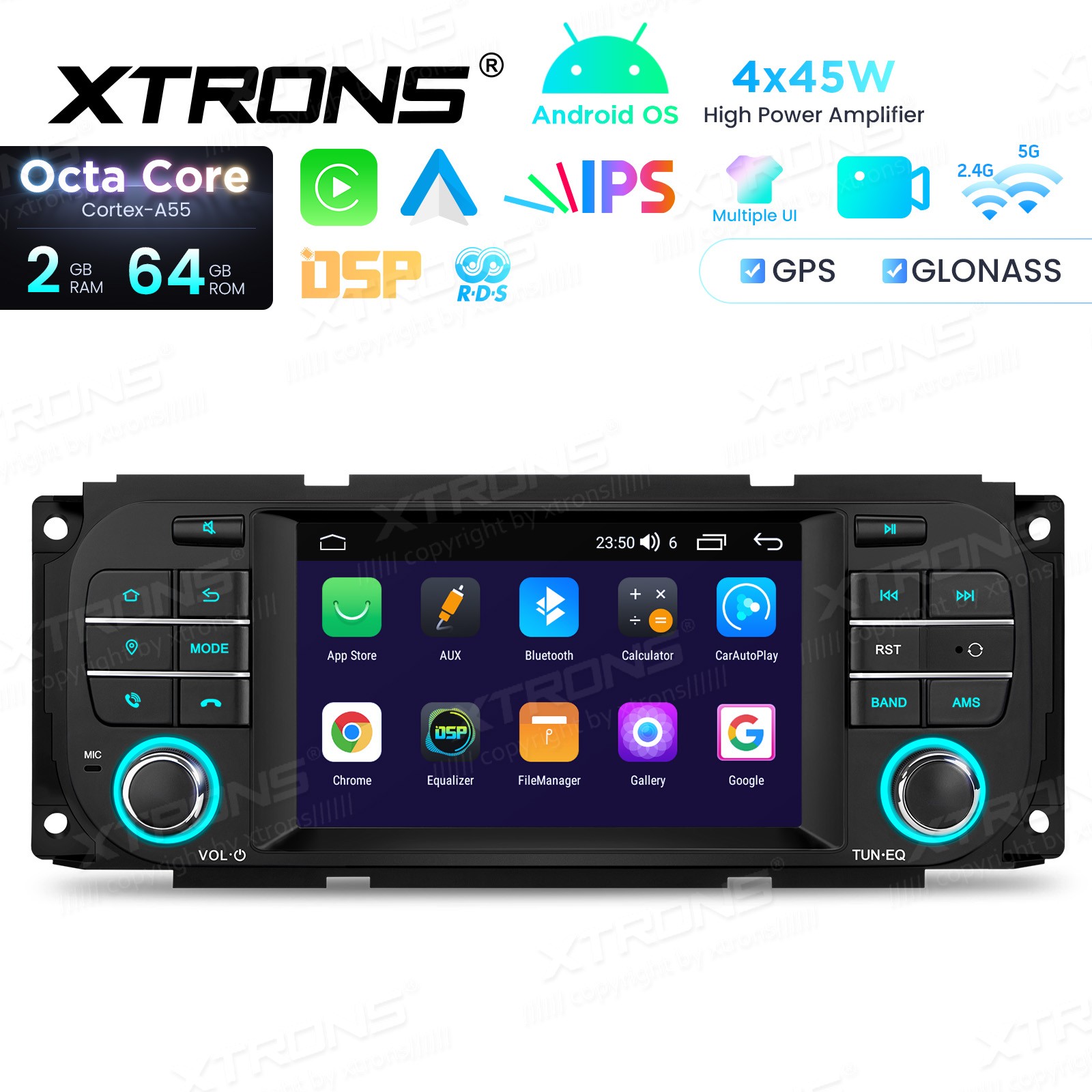 32GB Android 13 For Jeep Wrangler Dodge Chrysler BT Carplay Car Radio GPS Stereo