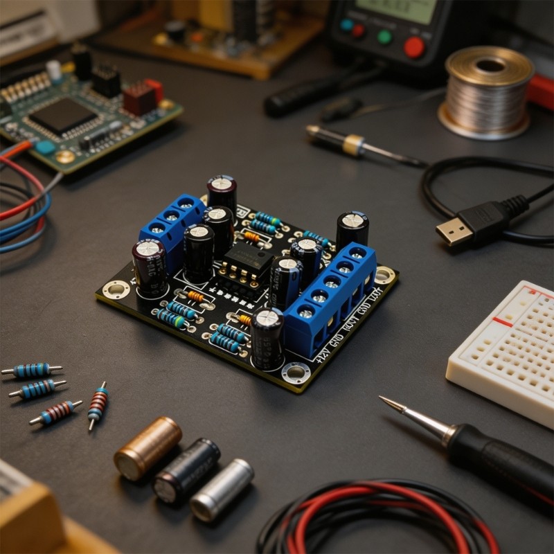 DIY Stereo Preamp Board for Sound Wiring, Signal Tests and Projects