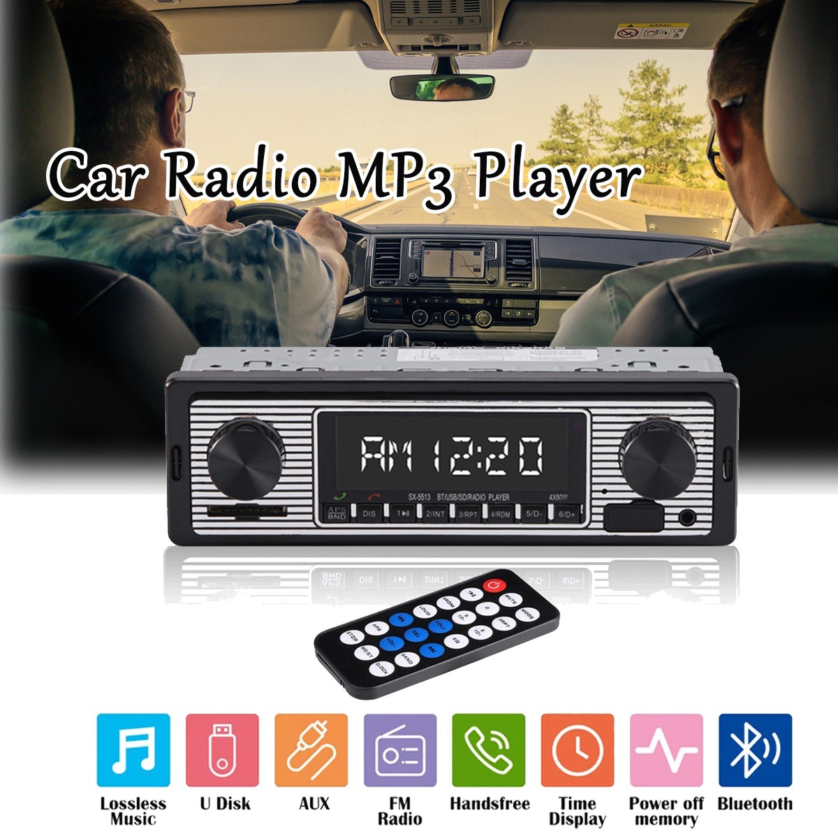 Car Bluetooth Radio MP3 Player FM Stereo Hands-Free Calling for Old Car Upgrade