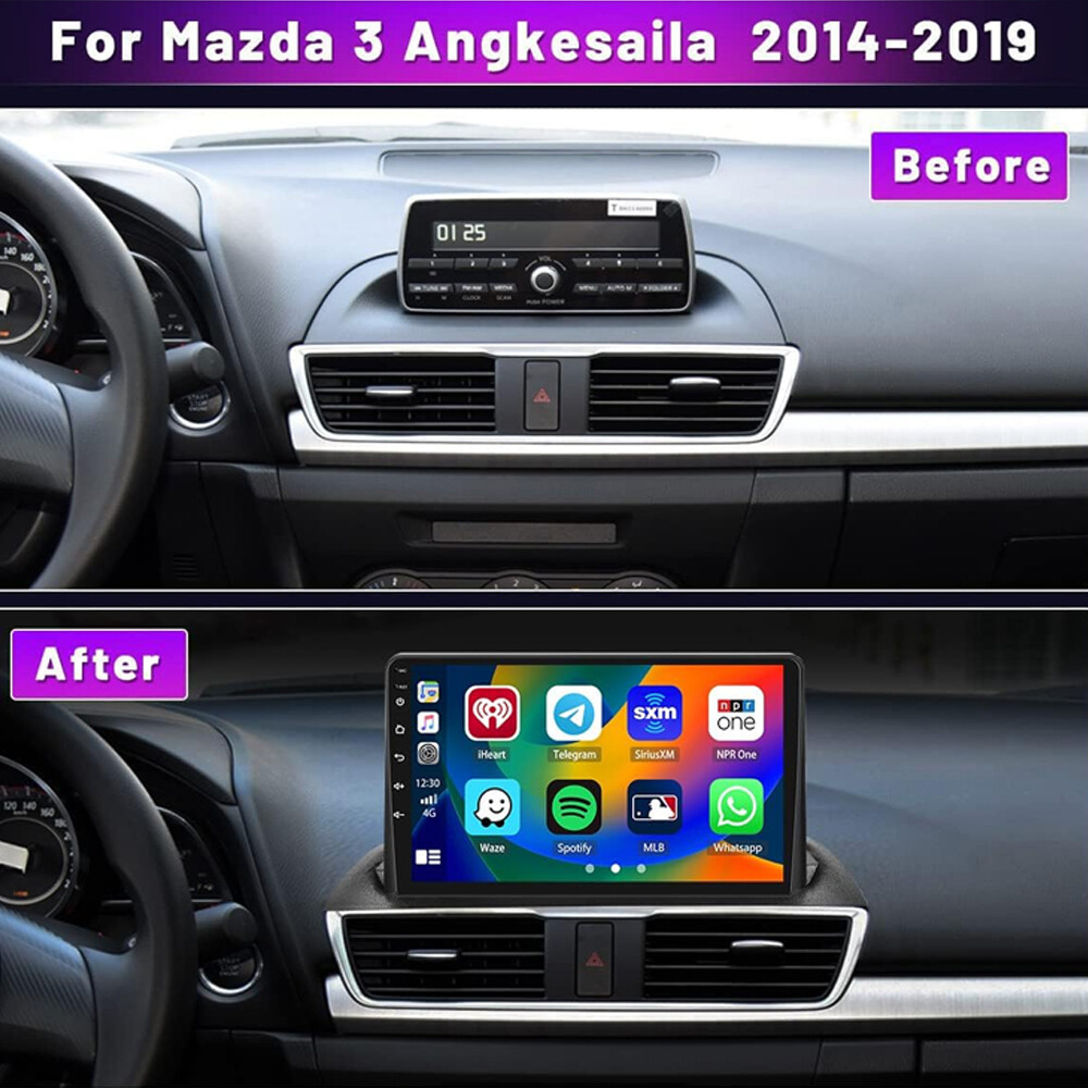 Apple Carplay For 2014-2018 Mazda 3 GPS Navigation Android 12.0 Car Stereo Radio