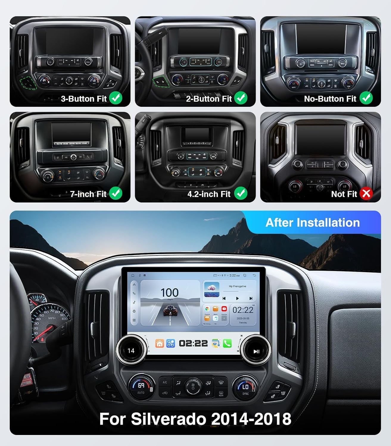 11.5″ for 2014-2018 Chevy Silverado GMC Sierra Android 14 Car Stereo Radio