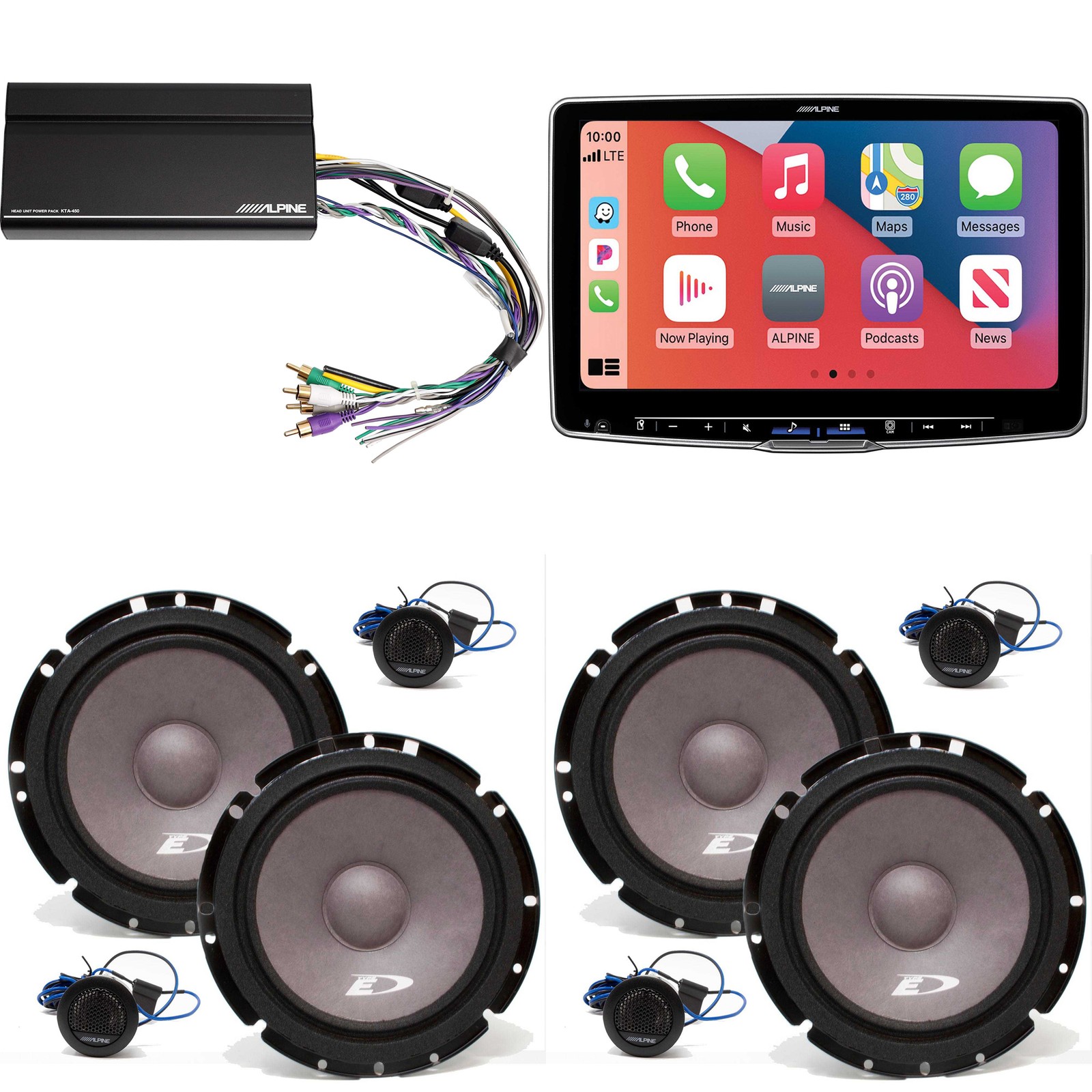 Alpine ILX-F511 11″ Touchscreen Receiver w/ 6.5″ Component Set & Power Pack