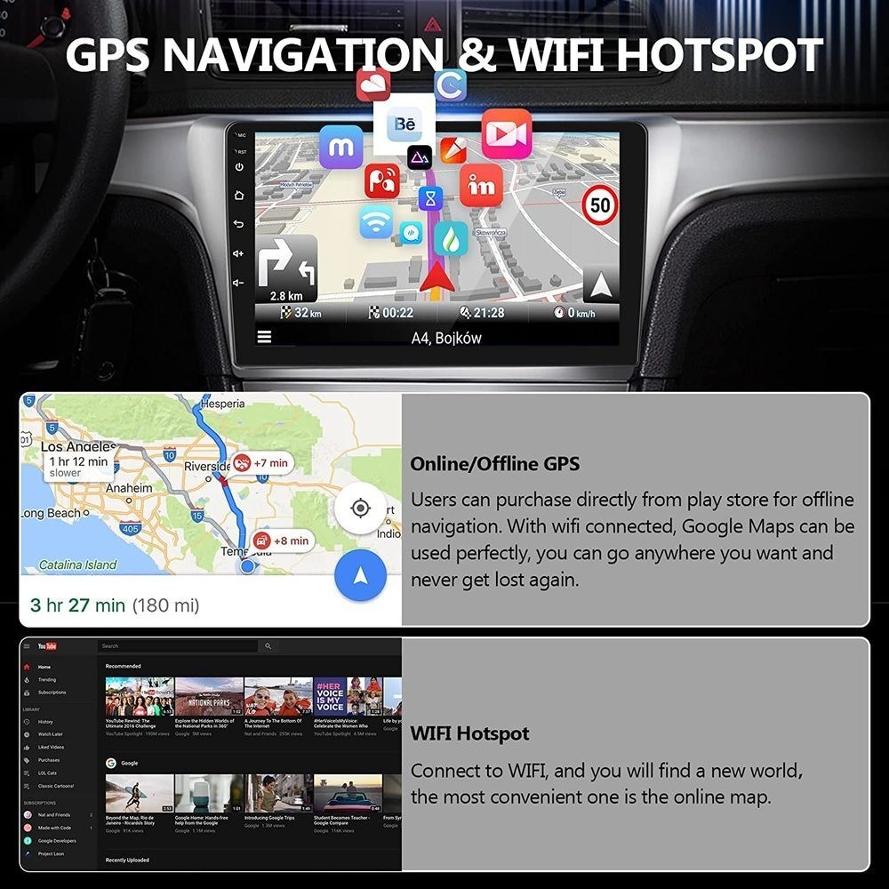 For 2009-2013 Honda Fit Radio Carplay 2+32G 10in Touchscreen Stereo Android Auto