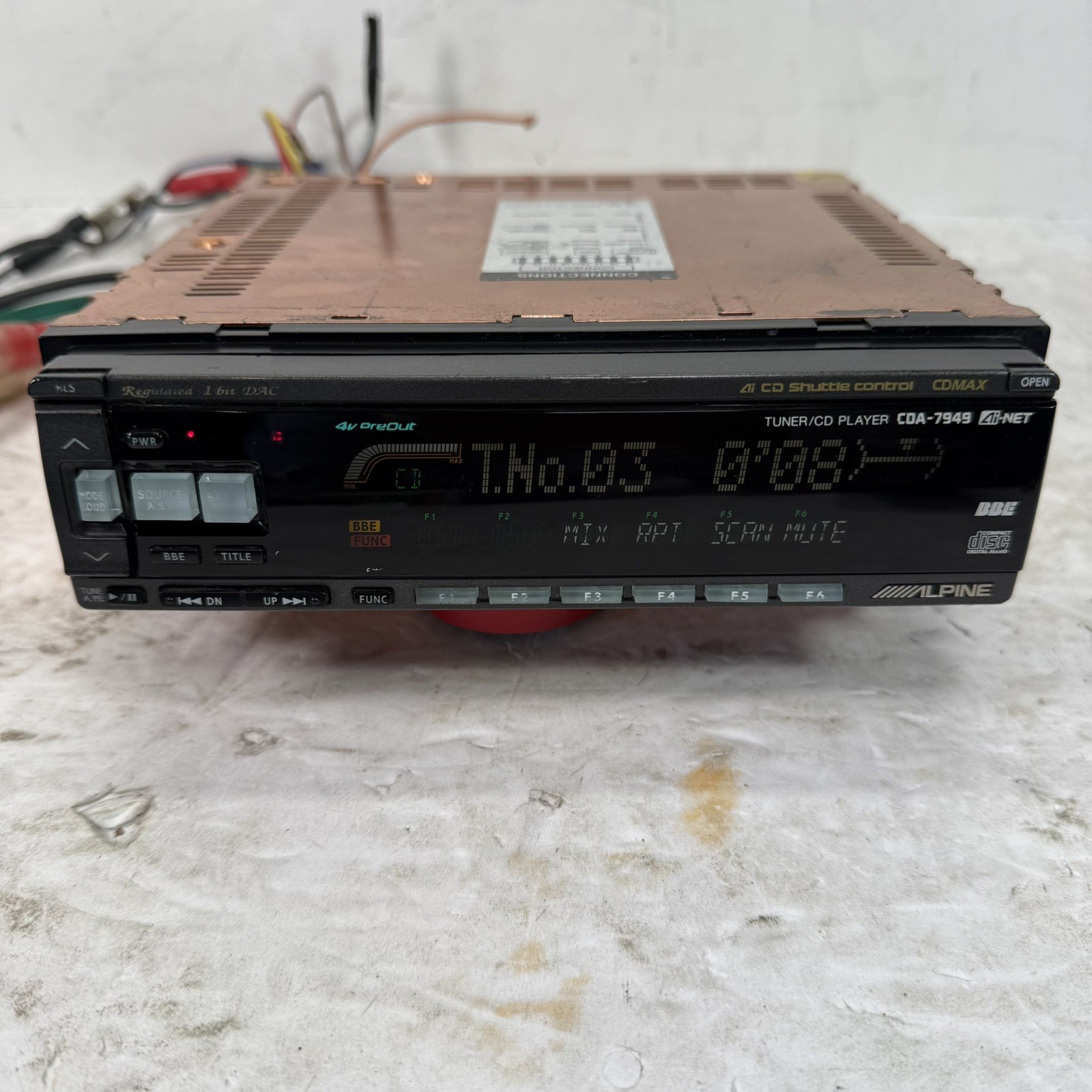 Alpine CDA-7949 Old School Car Stereo CD Player Copper Chasis 4v Preout | TESTED