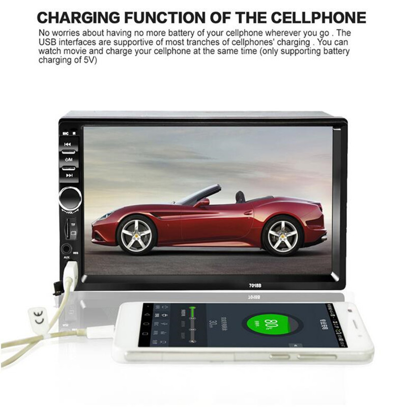 Car 7″ Bluetooth Audio Touch Screen Radio Audio Stereo MP5 Player USB SD Support